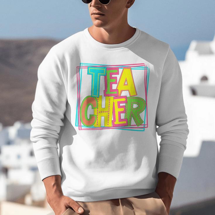 Neon Retro Teacher Cute Teacher Team New Teacher Back To Sch Unisex Sweatshirt, funny gift Neon Retro Teacher Cute Teacher Team New Teacher Back To Sch Unisex Sweatshirt, funny gift