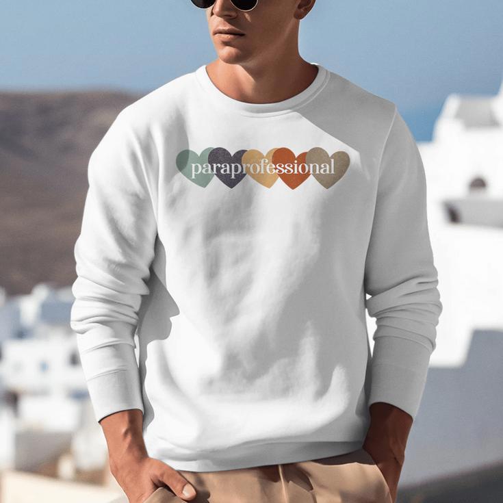 Paraprofessional Teacher Hearts Back To School Teach Rainbow Men Women Kids Unisex Sweatshirt, funny gift Paraprofessional Teacher Hearts Back To School Teach Rainbow Men Women Kids Unisex Sweatshirt, funny gift