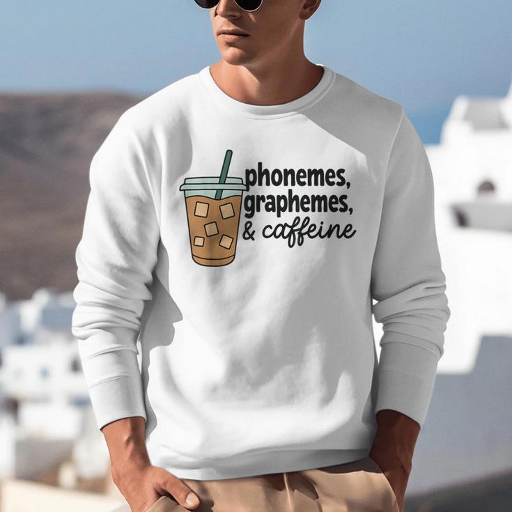 Phonemes Graphemes And Caffeine Coffee Teacher Appreciation Unisex Sweatshirt, funny gift Phonemes Graphemes And Caffeine Coffee Teacher Appreciation Unisex Sweatshirt, funny gift