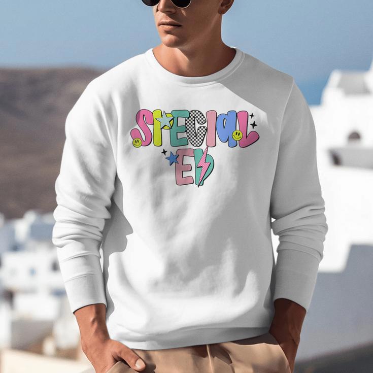 Retro Checkered Special Education Teacher Back To School Unisex Sweatshirt, funny gift Retro Checkered Special Education Teacher Back To School Unisex Sweatshirt, funny gift