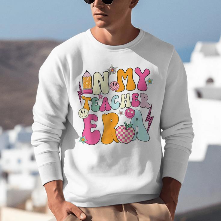 Retro Groovy In My Teaching Era Best Teacher Appreciation Unisex Sweatshirt, Groovy Teacher Sweatshirts, funny gift