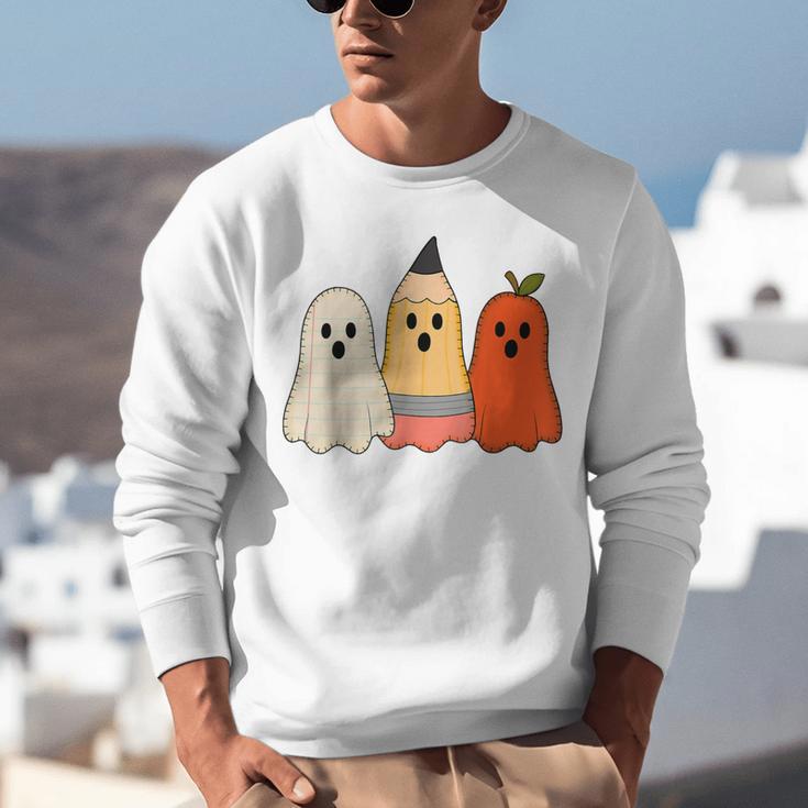 Retro Pencil Ghost Boo Spooky Teacher Halloween Costume Unisex Sweatshirt, funny gift Retro Pencil Ghost Boo Spooky Teacher Halloween Costume Unisex Sweatshirt, funny gift
