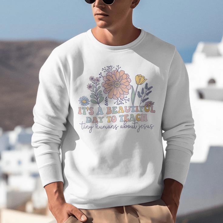 Retro I Teach Tiny Humans About Jesus Christian Teacher Unisex Sweatshirt, funny gift Retro I Teach Tiny Humans About Jesus Christian Teacher Unisex Sweatshirt, funny gift