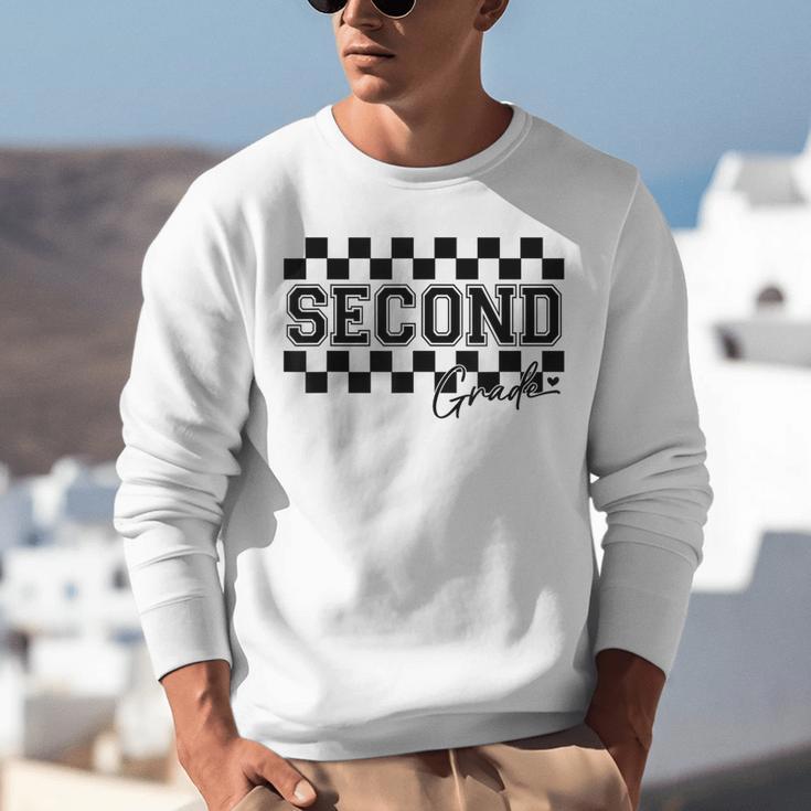 Second Grade Checkered Teacher 1st Day Back To School Women Unisex Sweatshirt, funny gift Second Grade Checkered Teacher 1st Day Back To School Women Unisex Sweatshirt, funny gift