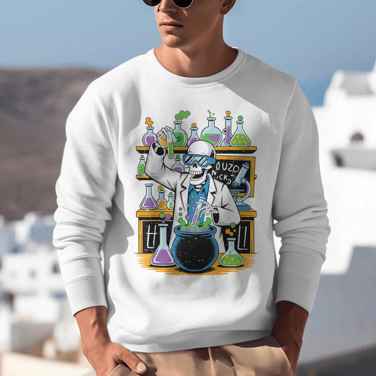 Skeleton Mad Scientist Halloween Costume Science Teacher Unisex Sweatshirt, Science Teacher Sweatshirts, funny gift Skeleton Mad Scientist Halloween Costume Science Teacher Unisex Sweatshirt, Science Teacher Sweatshirts, funny gift
