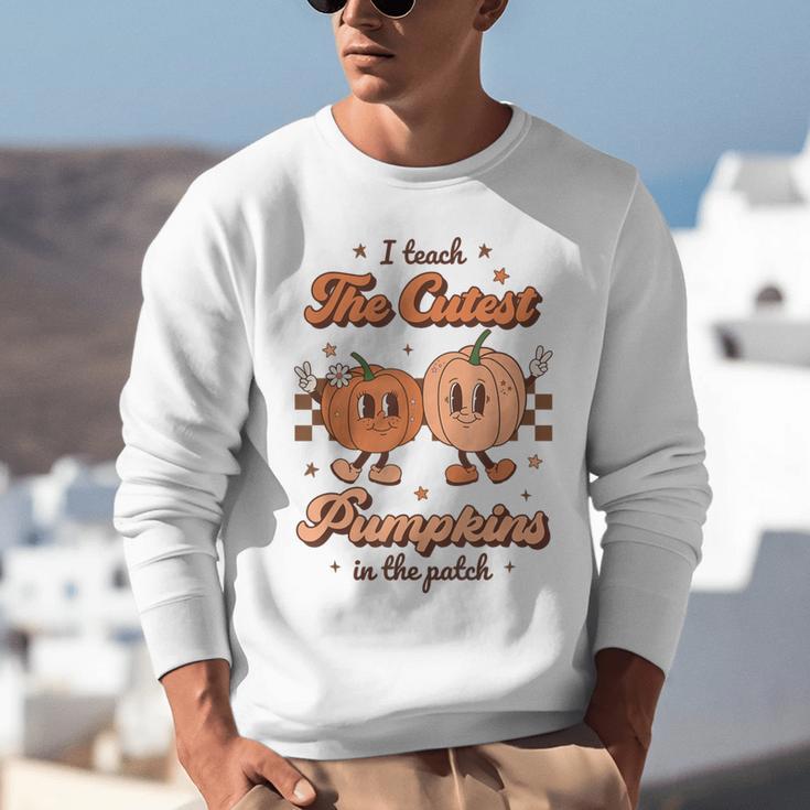 I Teach The Cutest Pumpkins In The Patch Retro Teacher Fall Unisex Sweatshirt, funny gift I Teach The Cutest Pumpkins In The Patch Retro Teacher Fall Unisex Sweatshirt, funny gift