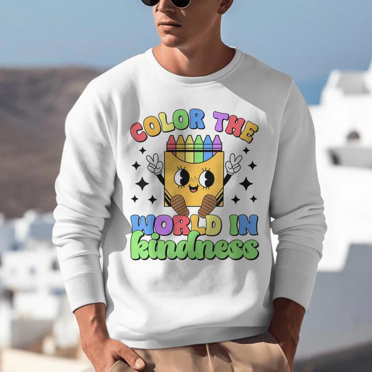 Teacher Back To School Color In Kindness Crayon Pencil Unisex Sweatshirt, funny gift Teacher Back To School Color In Kindness Crayon Pencil Unisex Sweatshirt, funny gift
