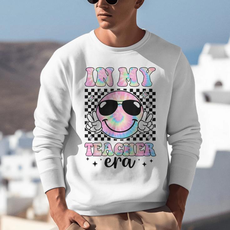 In My Teacher Era Groovy Tie Dye Back To School Cute Teacher Unisex Sweatshirt, Groovy Teacher Sweatshirts, funny gift In My Teacher Era Groovy Tie Dye Back To School Cute Teacher Unisex Sweatshirt, Groovy Teacher Sweatshirts, funny gift