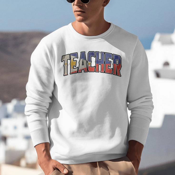 Teacher Filipino Vintage Heritage DNA Flag Unisex Sweatshirt, funny gift Teacher Filipino Vintage Heritage DNA Flag Unisex Sweatshirt, funny gift