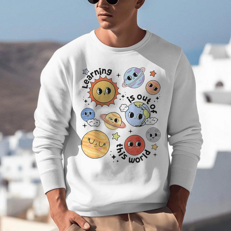 Teacher Space Science Learning Is Out Of World Solar System Unisex Sweatshirt, Science Teacher Sweatshirts, funny gift Teacher Space Science Learning Is Out Of World Solar System Unisex Sweatshirt, Science Teacher Sweatshirts, funny gift
