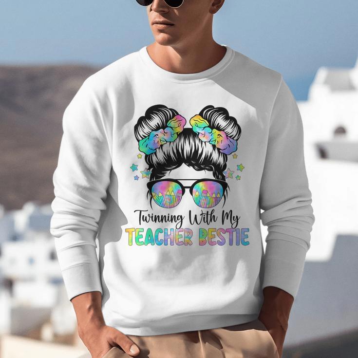 Twin Day Friends Teacher Twinning With My Bestie Unisex Sweatshirt, funny gift Twin Day Friends Teacher Twinning With My Bestie Unisex Sweatshirt, funny gift