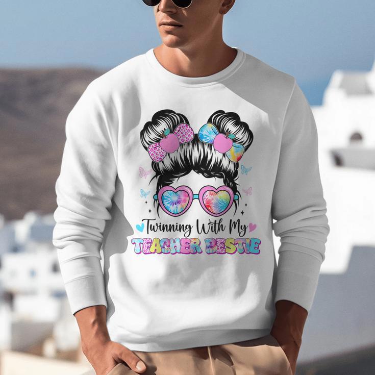 Twinning With My Teacher Bestie Twin Day Friends Teacher Unisex Sweatshirt, funny gift Twinning With My Teacher Bestie Twin Day Friends Teacher Unisex Sweatshirt, funny gift