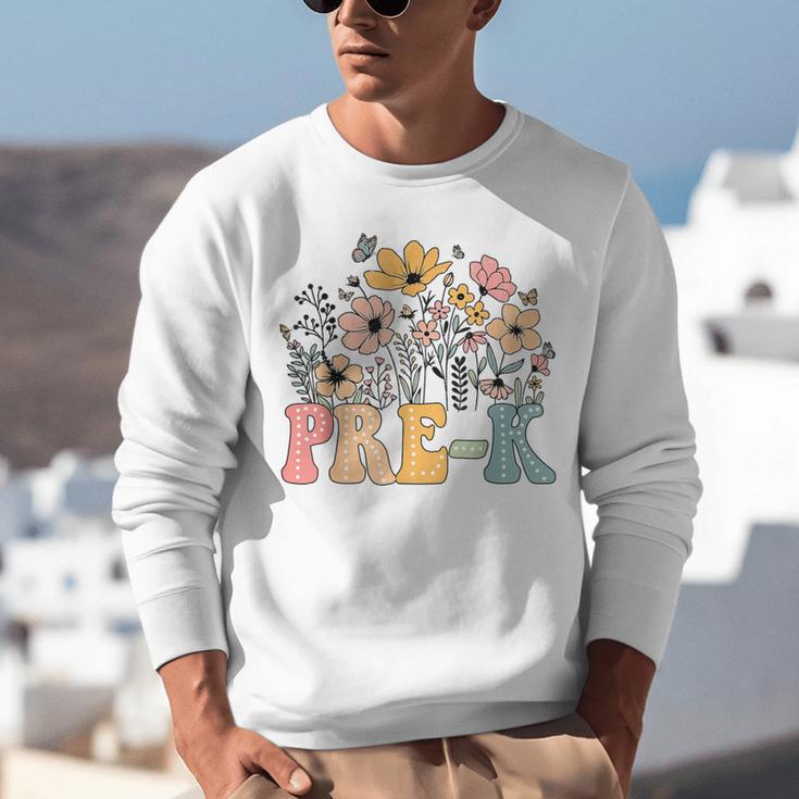 Wildflower Pre-K Preschool Team Floral Teacher Girls Unisex Sweatshirt, funny gift Wildflower Pre-K Preschool Team Floral Teacher Girls Unisex Sweatshirt, funny gift