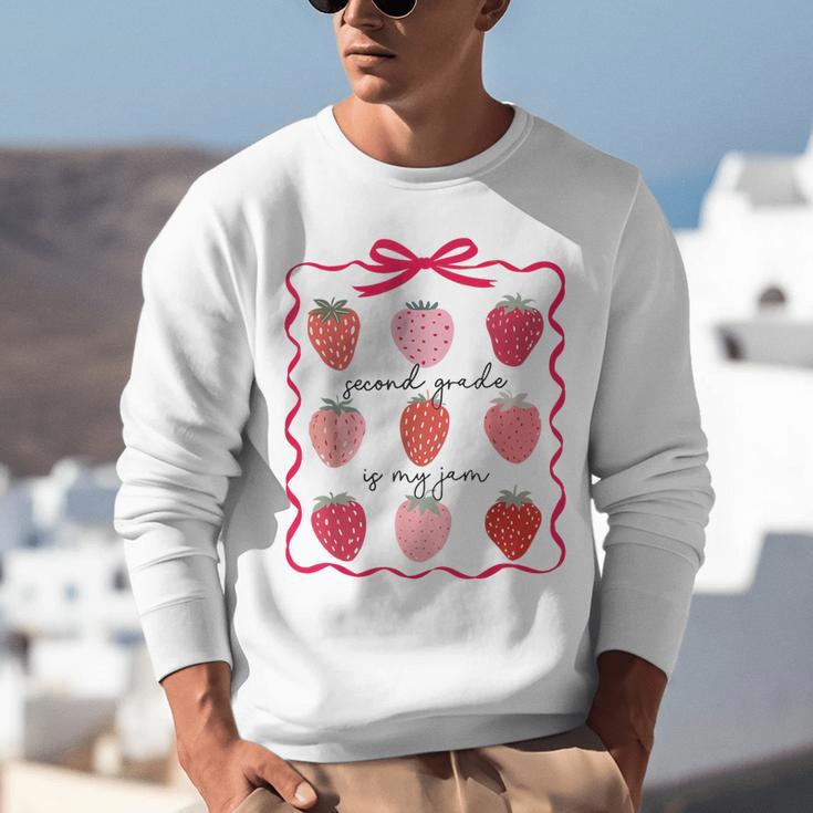 Women Second Grade Is My Jam Strawberry First Kids Teacher Unisex Sweatshirt, First Grade Teacher Sweatshirts, funny gift Women Second Grade Is My Jam Strawberry First Kids Teacher Unisex Sweatshirt, First Grade Teacher Sweatshirts, funny gift