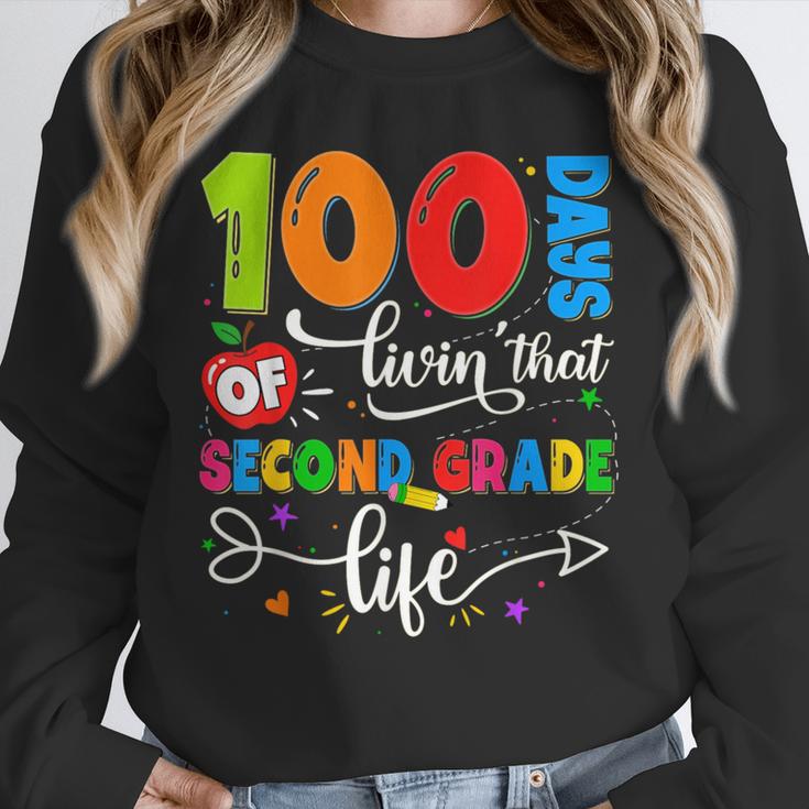 100 Days Of Living That 2nd Grade Life Boy Girl Teacher Unisex Sweatshirt, novelty gifts, funny gifts