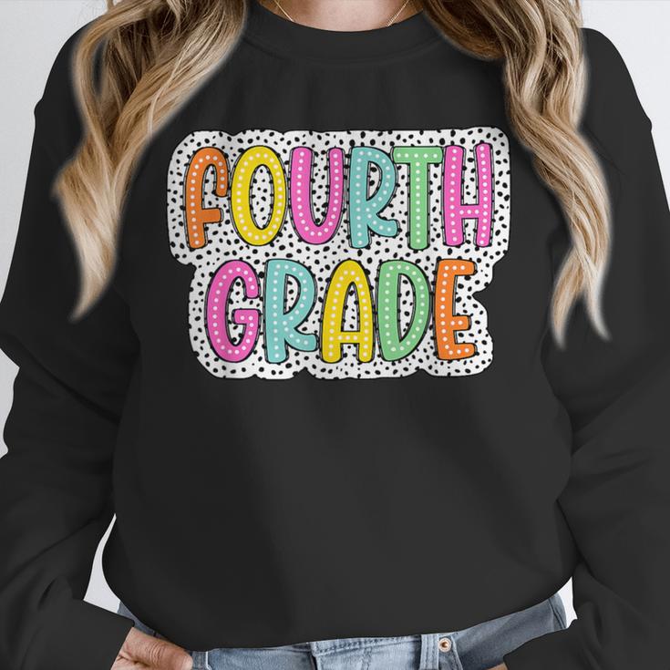 4th Grade Back To School Dalmatian Dots Teacher Student Unisex Sweatshirt, novelty gifts, funny gifts