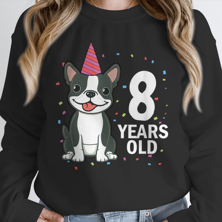 8 Years Old Birthday Boston Terrier Dog Lover 8th Party Kid Unisex Sweatshirt, novelty gifts, funny gifts