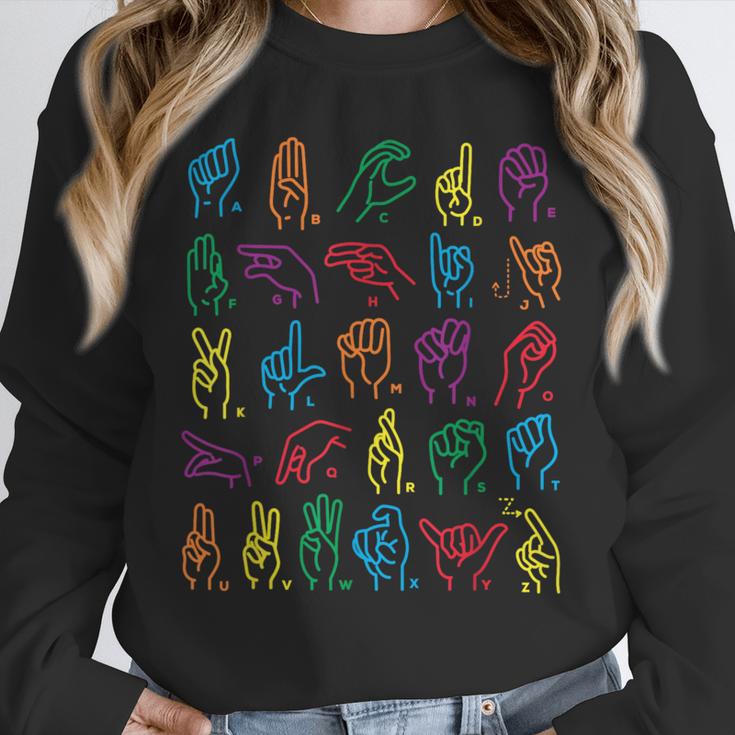 ABC Sign Language Chart Teacher Hand Letter Alphabet ASL Unisex Sweatshirt, novelty gifts, funny gifts ABC Sign Language Chart Teacher Hand Letter Alphabet ASL Unisex Sweatshirt, novelty gifts, funny gifts
