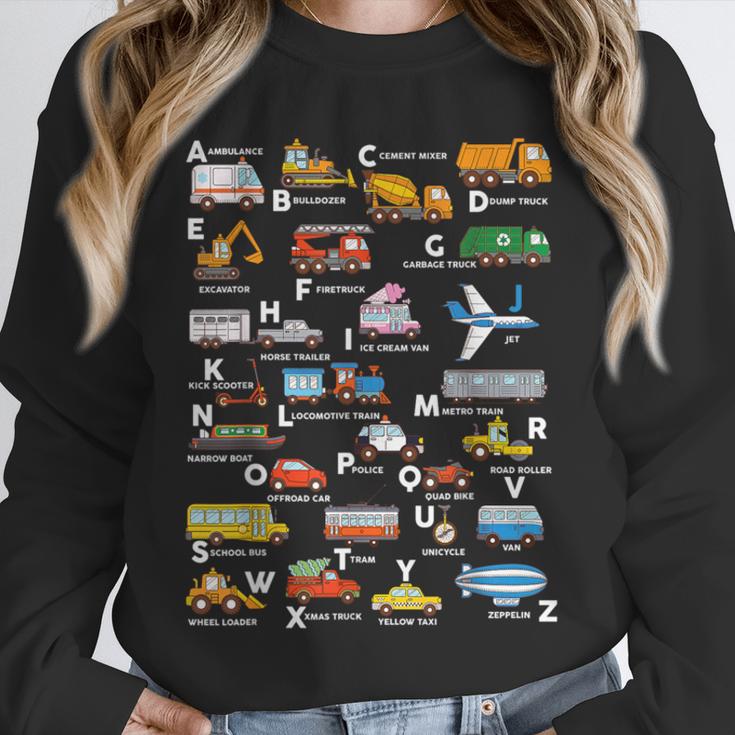 Alphabet Vehicles ABCs Learning Teachers Kids Boys Girls Unisex Sweatshirt, novelty gifts, funny gifts