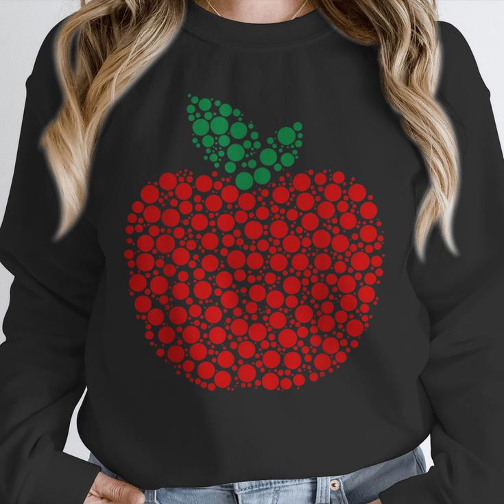 Apple Dot Pattern Art Teacher Appreciation Men Women Humor Unisex Sweatshirt, novelty gifts, funny gifts
