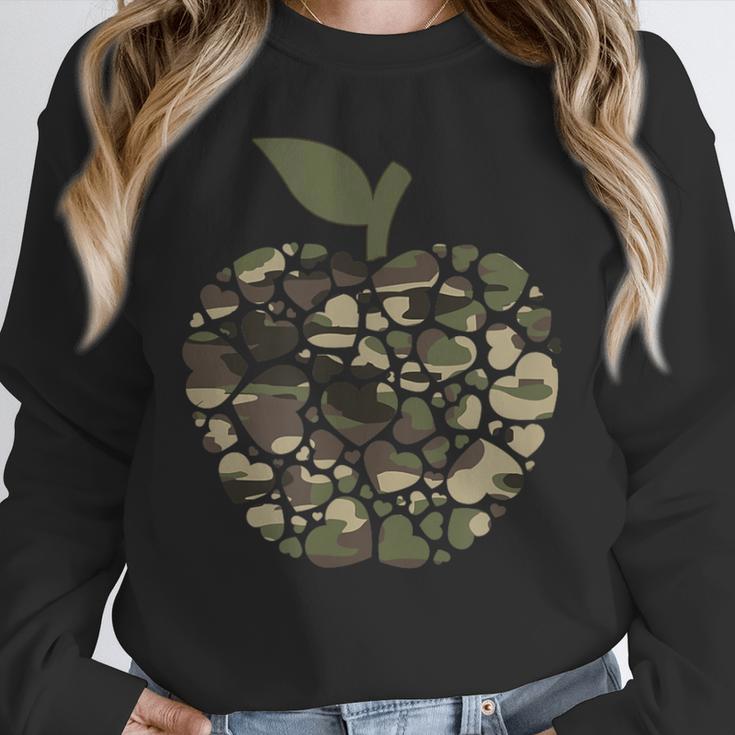 Apple Hearts Teacher Camouflage Clothing School Camo Apple For Men Women Girls Kids Unisex Sweatshirt, novelty gifts, funny gifts Apple Hearts Teacher Camouflage Clothing School Camo Apple For Men Women Girls Kids Unisex Sweatshirt, novelty gifts, funny gifts