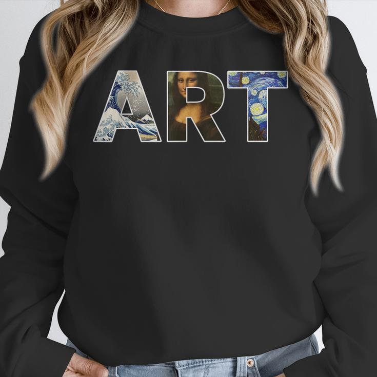 Art Artist Painting Teacher T Shirt Mona Lisa Great Wave For Men Women Unisex Sweatshirt, novelty gifts, funny gifts
