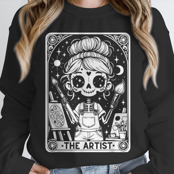 Artist Tarot Card Skeleton Painter Art Teacher Witchy Unisex Sweatshirt, novelty gifts, funny gifts