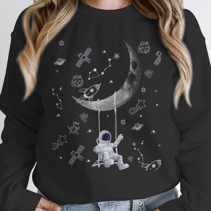 Astronaut Purple Moon Swing NASA Space Science Teacher Unisex Sweatshirt, novelty gifts, funny gifts