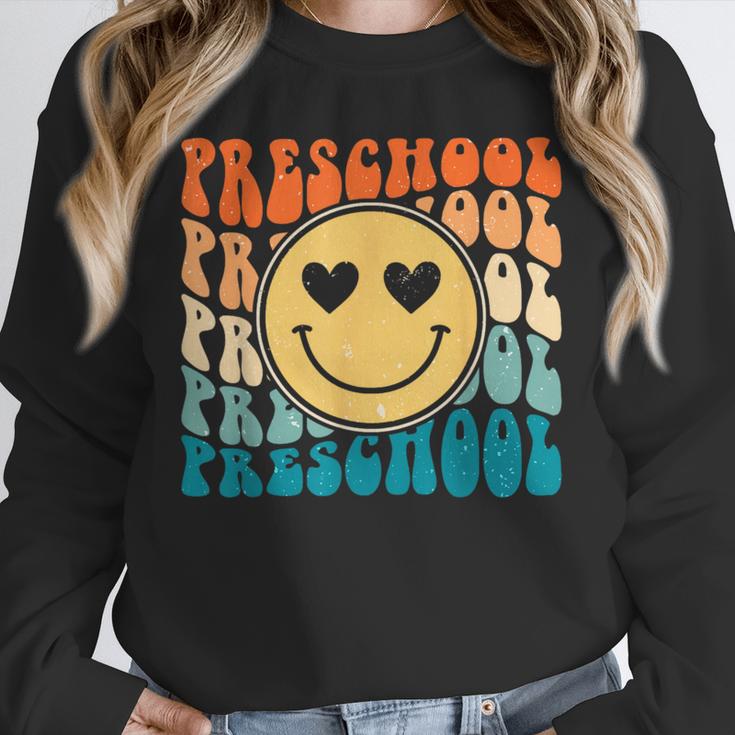 Back To School Groovy Smile Preschool Teachers Students Kids Unisex Sweatshirt, novelty gifts, funny gifts