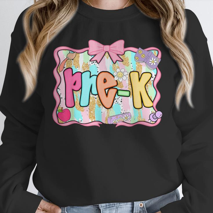Back To School Pre-K Preppy Teacher Girl Unisex Sweatshirt, novelty gifts, funny gifts
