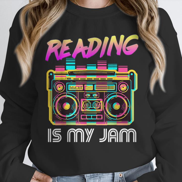 Back To School Retro Reading Is My Jam 80s Teacher Boombox Unisex Sweatshirt, novelty gifts, funny gifts Back To School Retro Reading Is My Jam 80s Teacher Boombox Unisex Sweatshirt, novelty gifts, funny gifts