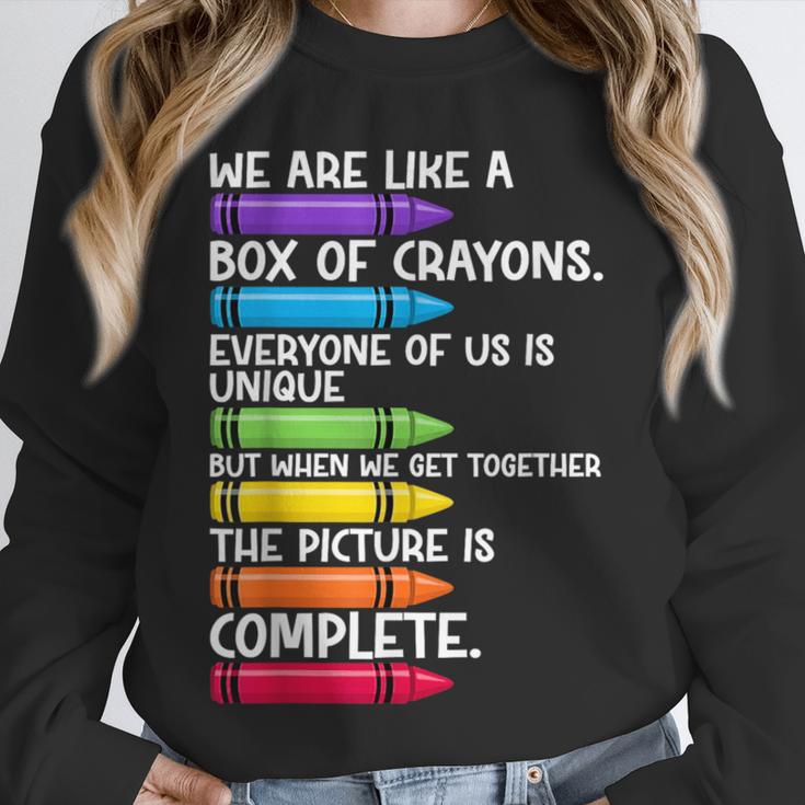 Back To School Teacher We Are Like A Box Of Crayons Unisex Sweatshirt, novelty gifts, funny gifts Back To School Teacher We Are Like A Box Of Crayons Unisex Sweatshirt, novelty gifts, funny gifts