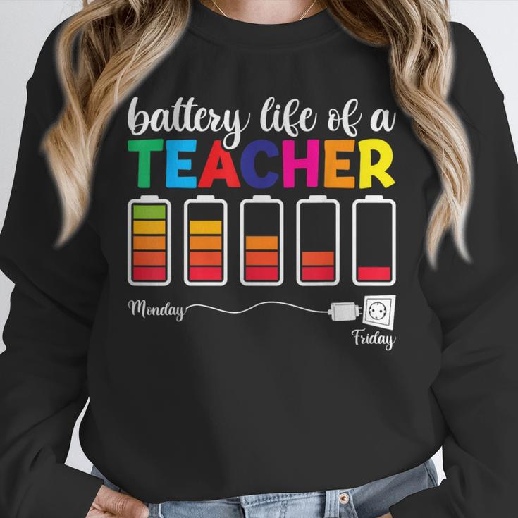 Battery Life Of a Teacher Shirt Thanksgiving Teacher Unisex Sweatshirt, novelty gifts, funny gifts