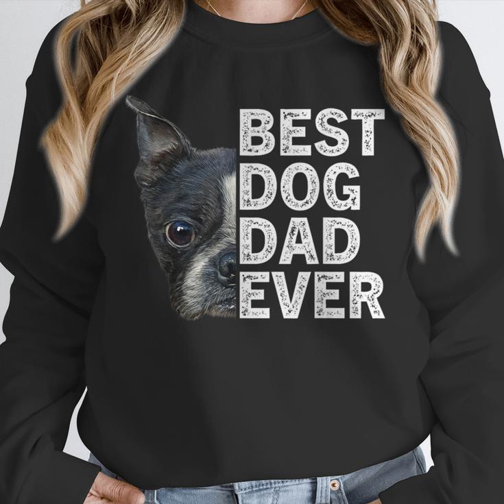 Best Dog Dad Ever Boston Terrier Dog Lover For Dad Men Women Girls Kids Unisex Sweatshirt, novelty gifts, funny gifts