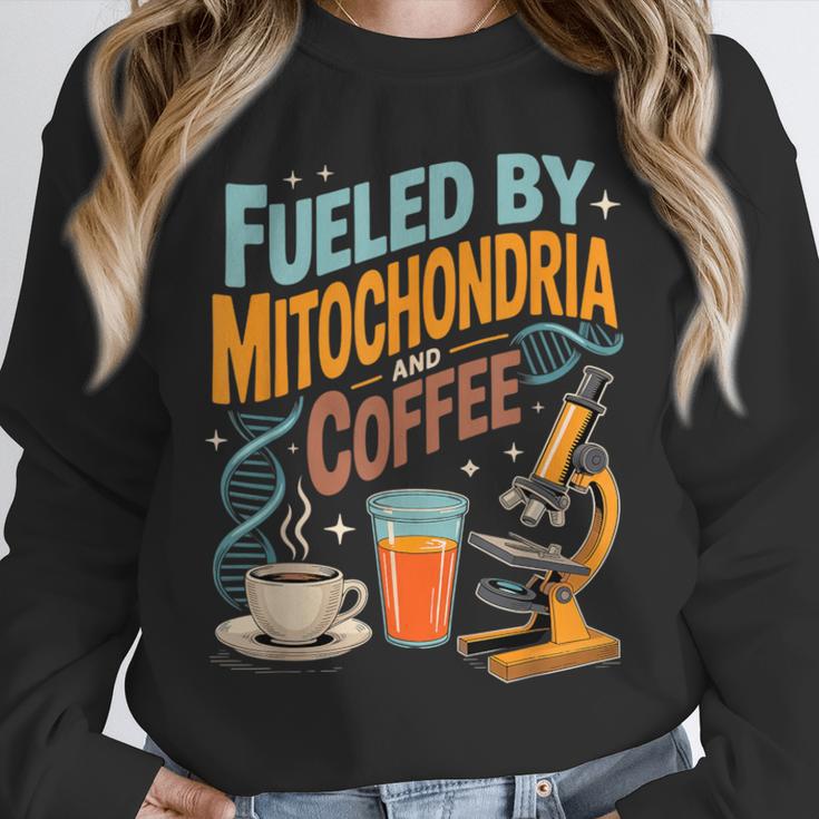Biology Teacher Science Fueled By Mitochondria Coffee Unisex Sweatshirt, novelty gifts, funny gifts