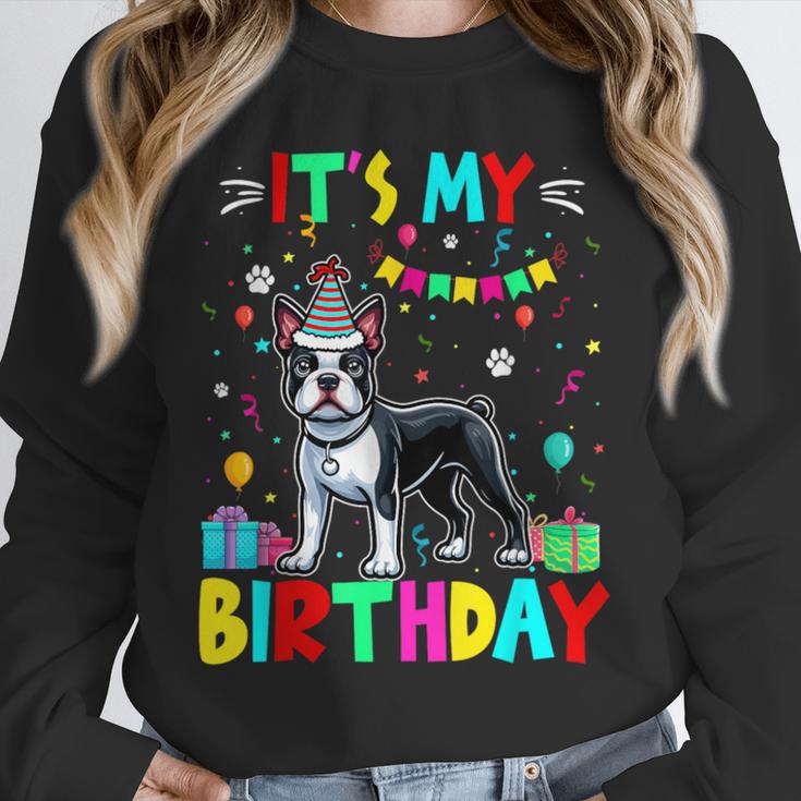 My Birthday Colorful Costume Boston Terrier Party Unisex Sweatshirt, novelty gifts, funny gifts