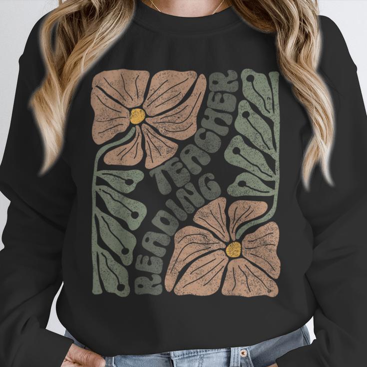 Boho Floral Reading Teacher Retro Reading Specialist Wildfl Unisex Sweatshirt, novelty gifts, funny gifts Boho Floral Reading Teacher Retro Reading Specialist Wildfl Unisex Sweatshirt, novelty gifts, funny gifts