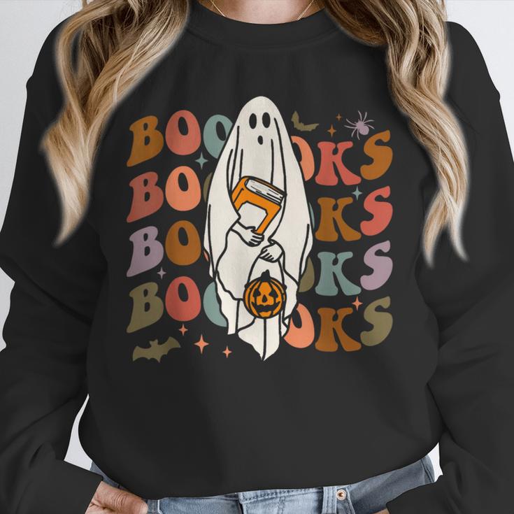 Booooks Ghost Halloween Groovy Vintage Teacher Book Reading Unisex Sweatshirt, novelty gifts, funny gifts Booooks Ghost Halloween Groovy Vintage Teacher Book Reading Unisex Sweatshirt, novelty gifts, funny gifts