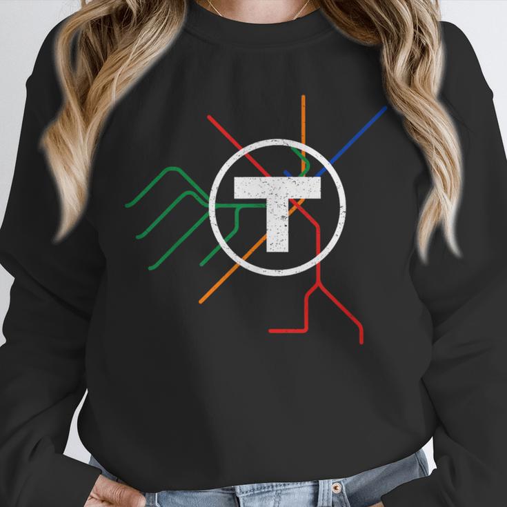 Boston T Subway Map Vintage MBTA Unisex Sweatshirt, novelty gifts, funny gifts