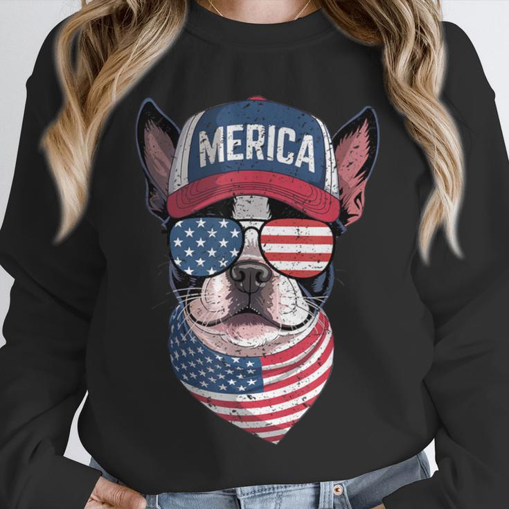 Boston Terrier 4th Of July US Merica Bostie Dog Patriotic For Men Women Kids Unisex Sweatshirt, novelty gifts, funny gifts