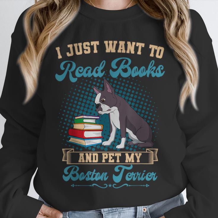 Boston Terrier American Gentleman Bibliophile Book Lover Unisex Sweatshirt, novelty gifts, funny gifts