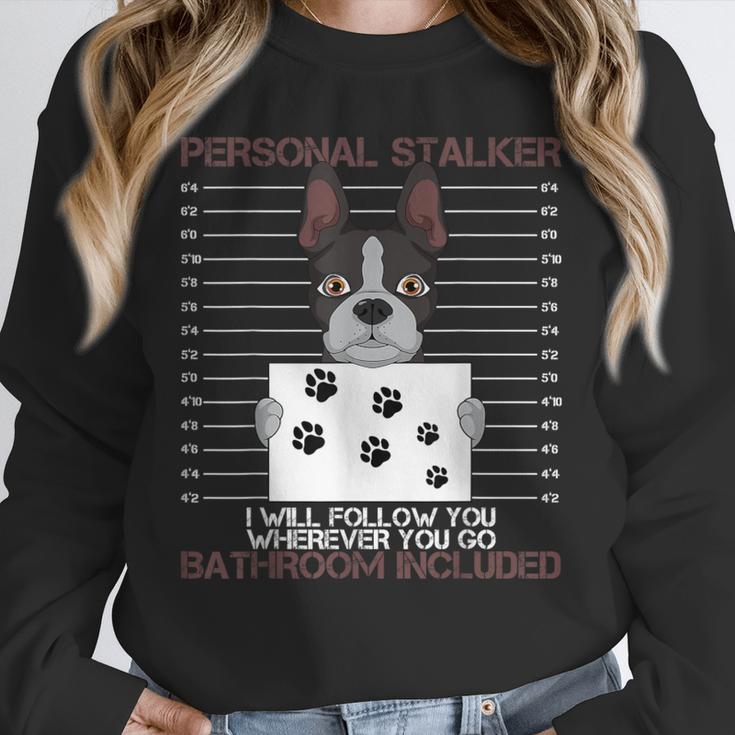 Boston Terrier American Gentleman Personal Stalker Dog Lover Unisex Sweatshirt, novelty gifts, funny gifts