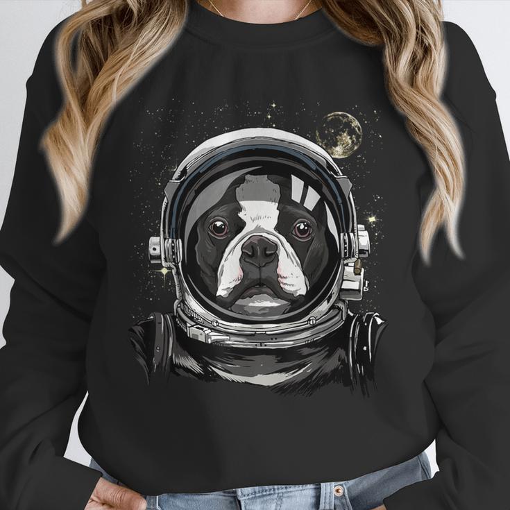 Boston Terrier Astronaut Shirt Spaceman Dog Space Lover Unisex Sweatshirt, novelty gifts, funny gifts