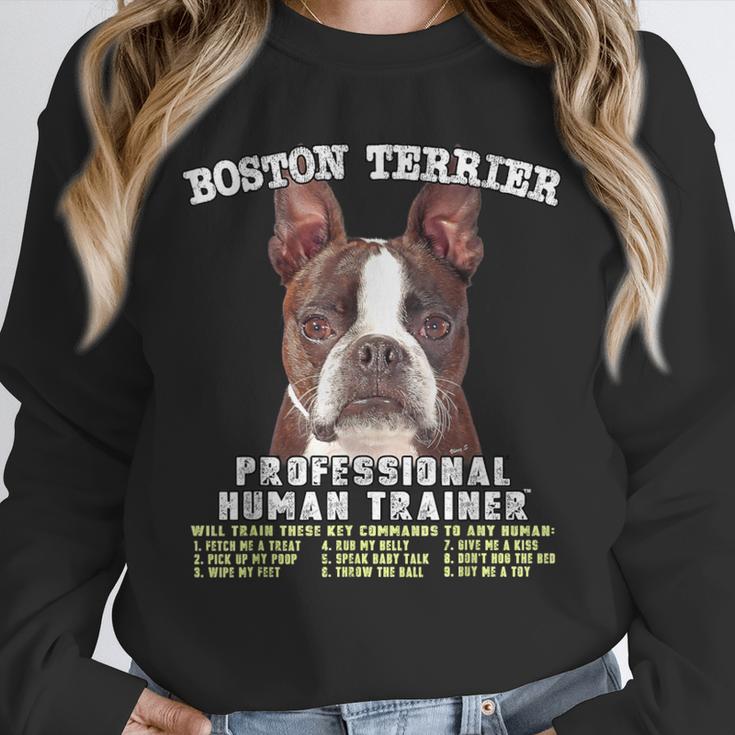 Boston Terrier Brindle Dog Professional Human Trainer Unisex Sweatshirt, novelty gifts, funny gifts