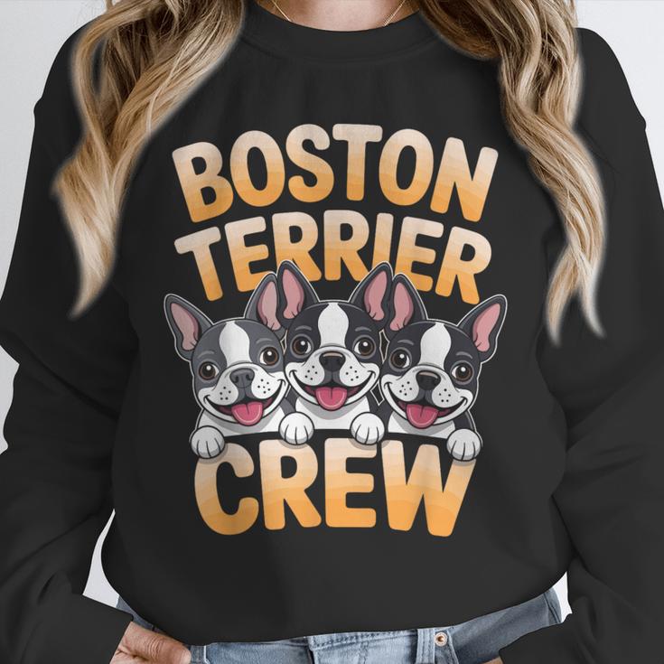 Boston Terrier Crew Cartoon For Dog Owner Pet Boston Terrier Unisex Sweatshirt, novelty gifts, funny gifts
