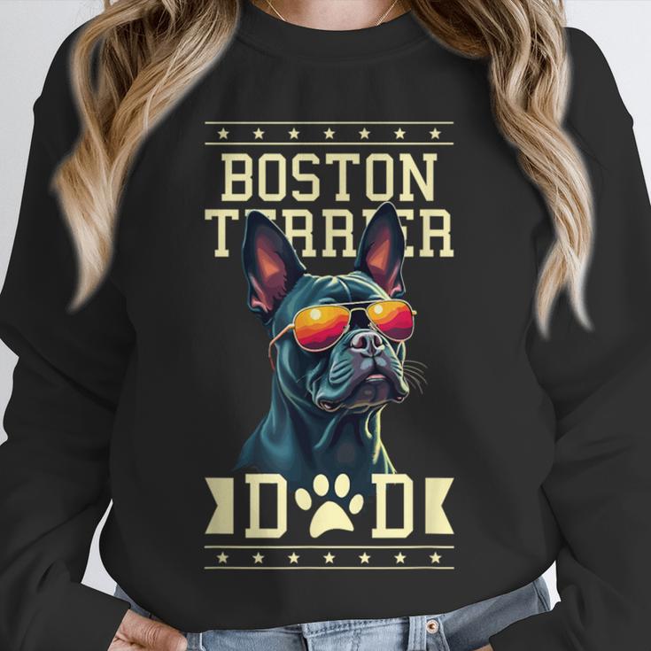 Boston Terrier Dad Boston Bull Bostie Dog Unisex Sweatshirt, novelty gifts, funny gifts