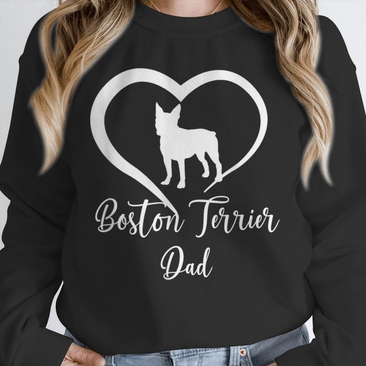 Boston Terrier Dad Cute Boston Terrier Silhouette Heart Unisex Sweatshirt, novelty gifts, funny gifts