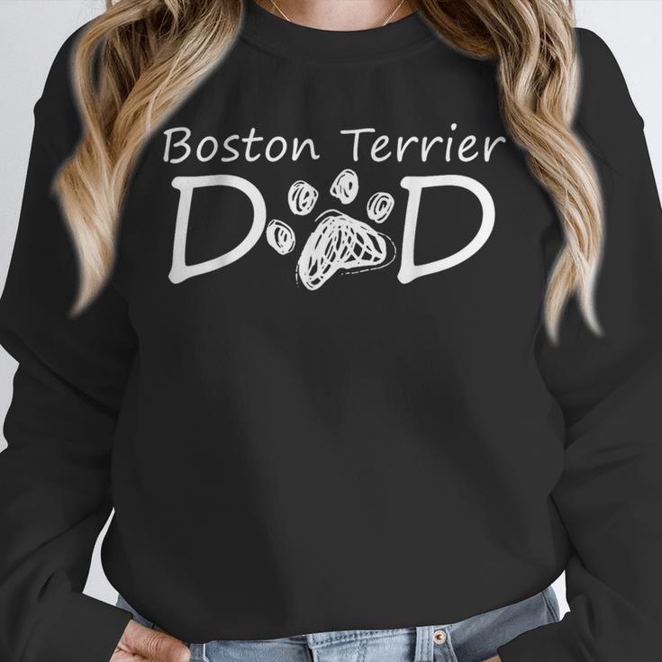 Boston Terrier Dad Dog Breed Daddy Owner Puppy Father Papa For Men Women Girls Kids Unisex Sweatshirt, novelty gifts, funny gifts