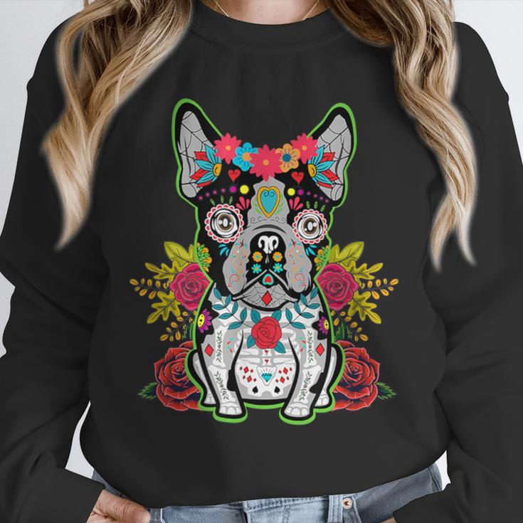 Boston Terrier Dia De Los Muertos Day Of The Dead Dog Skull For Men Women Kids Unisex Sweatshirt, novelty gifts, funny gifts