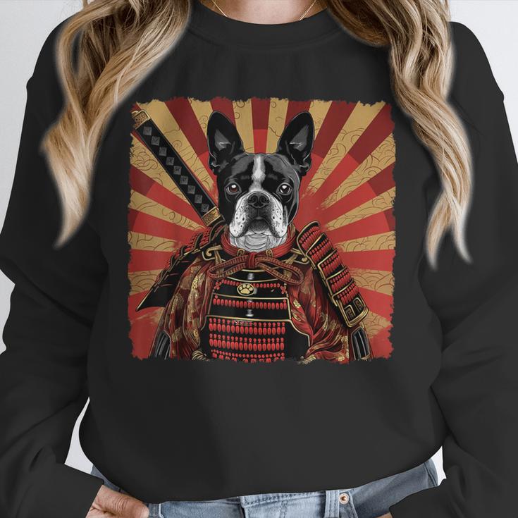 Boston Terrier Dog Japanese Art Samurai Ukiyo-e Unisex Sweatshirt, novelty gifts, funny gifts